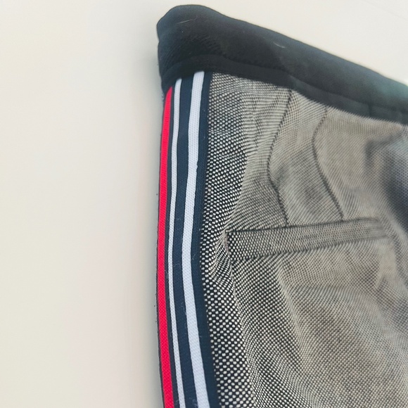 ZARA Perfect Gray Texture Red White & Black Striped Slim-Leg Pants - SO CHIC! - Picture 8 of 10